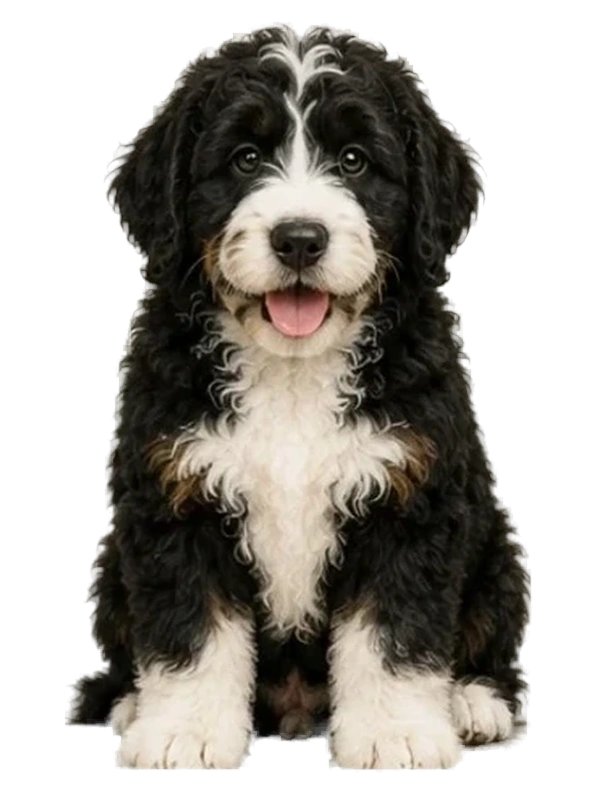 Black Bicolor curly-coated doodle colour example