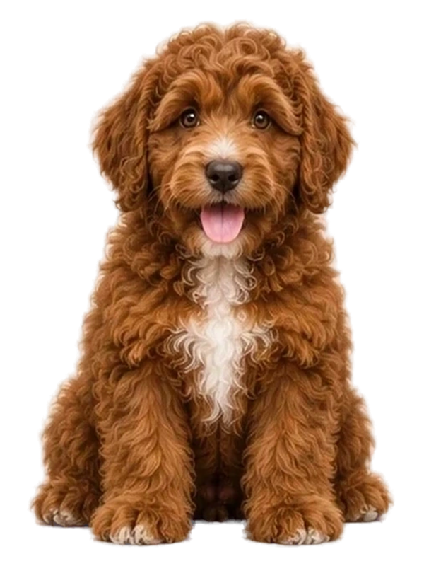 Fox Red curly-coated doodle colour example