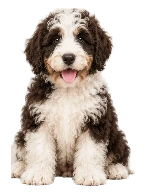 Parti curly-coated doodle colour example