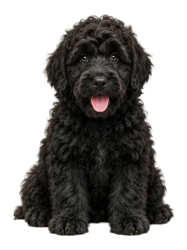 Solid Black curly-coated doodle colour example