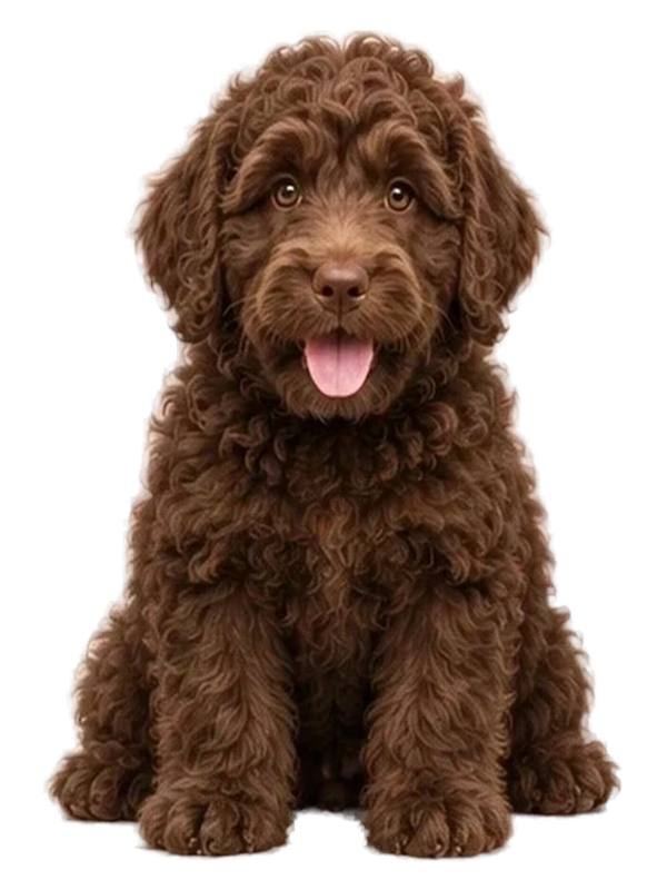 Solid Chocolate curly-coated doodle colour example